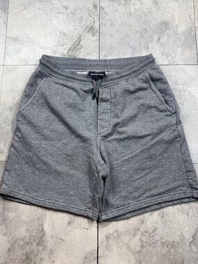 Patagonia Fleece Shorts Men's S Gray Drawstring Button Back Pocket Y2K